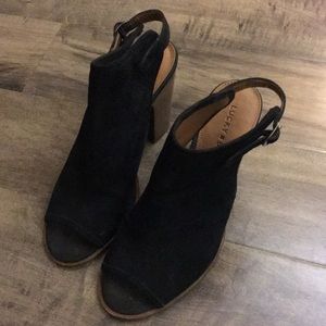 Lucky Brand Black suede heels